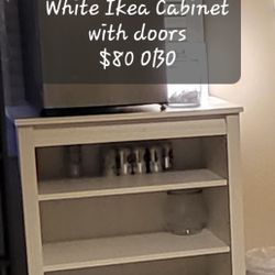 White IKEA cabinet With Doors