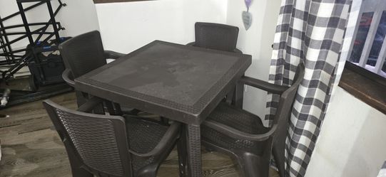 Patio table and four chairs