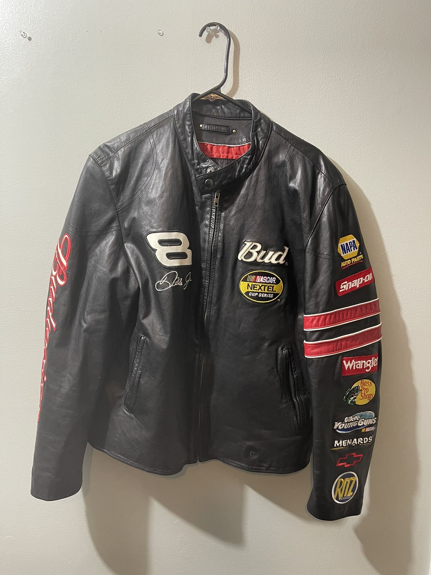 Vintage Dale Earnhardt Jr #8 Chase Wilsons Leather Budweiser NASCAR  L  Jacket