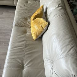 Beige Full Leather Couches