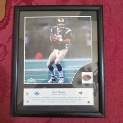 Rare 2002 Upper Deck Kurt Warner Game-Used Football Piece of the Action limited edition