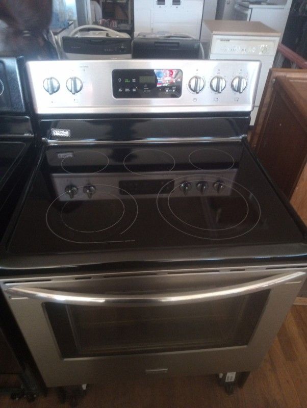 Stainless Steel Finish Glass Top