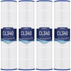 Pool Filter Cartridges 4 Pack for Jandy CV340, 340 Sq Ft Replacement PJAN85 C-7459