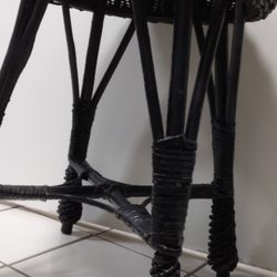 VERY NICE BLACK WICKER STOOL $10.
