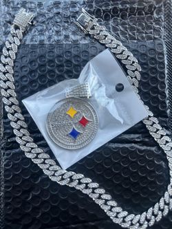 Pittsburgh Steelers Iced Out Cuban Link Necklace