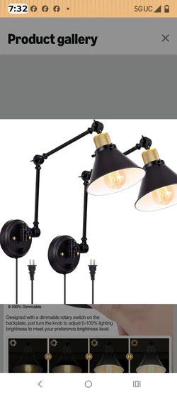 Industrial Swing Arm Wall Sconces Set of 2