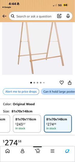 39” 61” KT Board Display Stand,Advertising Stand Display Stand Sign Holder,Poster Bracket with 2 Hanging Clip,Wooden Easel Stand for Wedding Sign