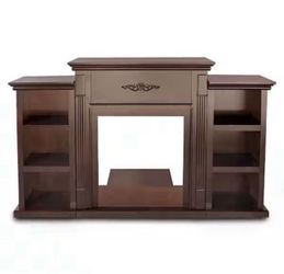 Electric Fireplace TV Stand with Bookcase