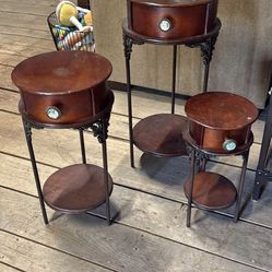 3 Set Table Antique Vintage Good Condition 