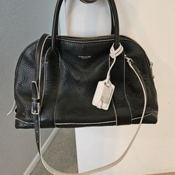 Coach "New York" black pebbled leather dome/duffle satchel