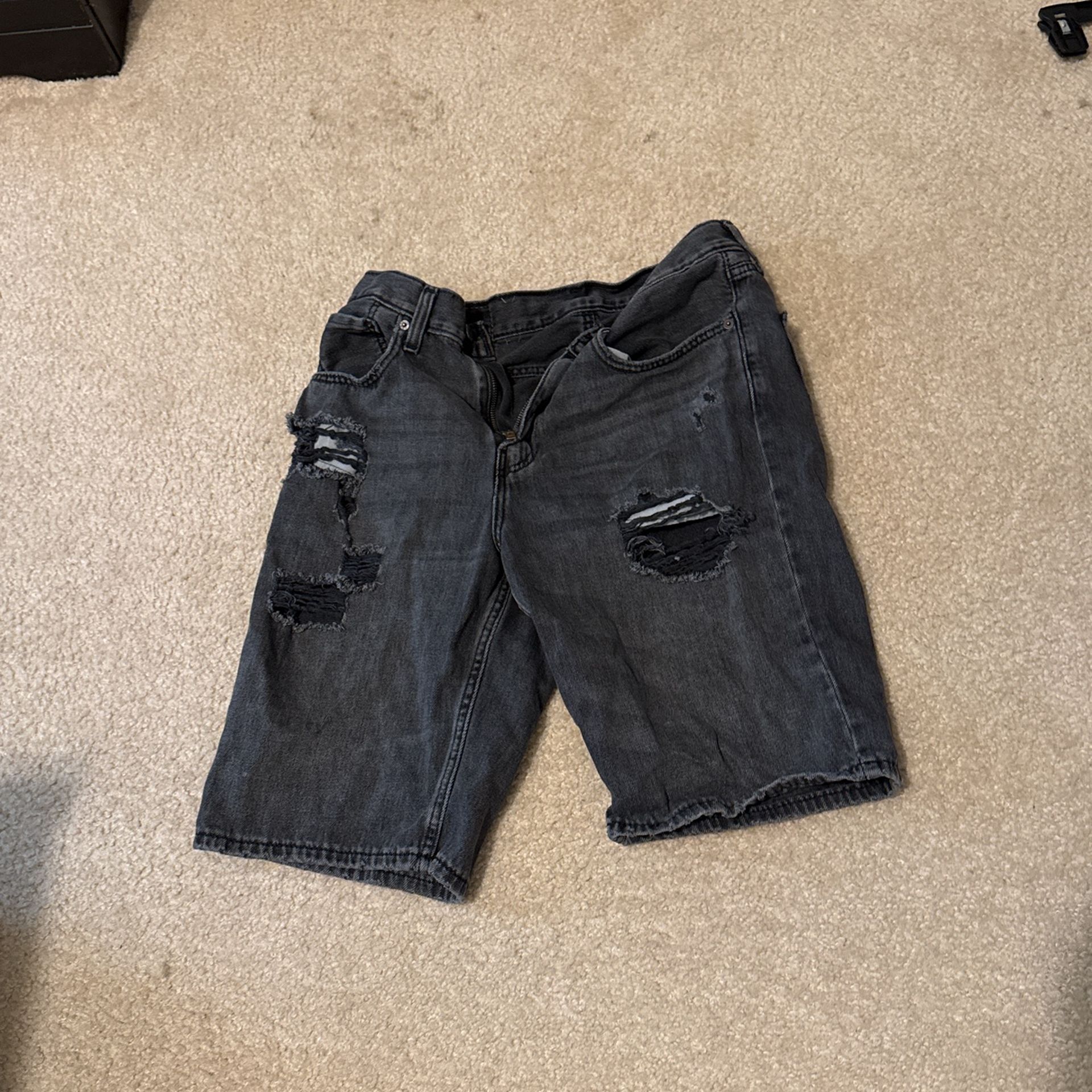 Gray Ripped Levi Shorts Size (31)