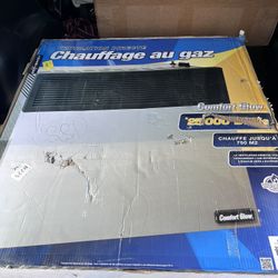 Comfort Glow Direct Vent Natural Gas Wall Furnace with Thermostat, 17,000 BTU. Professional Vent Kit Included in Box. Gray/Black