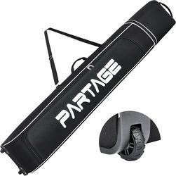 Partage Padded Wheeled Ski Bag Waterproof Adjustable Travel Bag up to 200cm