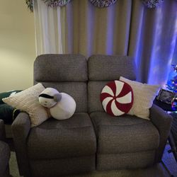 Reclining Gray Couch Set