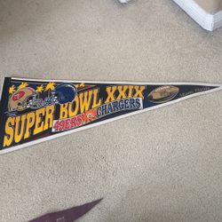 San Diego Chargers Vs San Francisco 49ers 1994 Super Bowl Pennant 