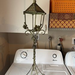 1940s Wrought Iron  Lantern Post