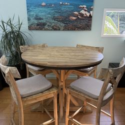 Farmhouse Round Dining Table & 4 Chairs