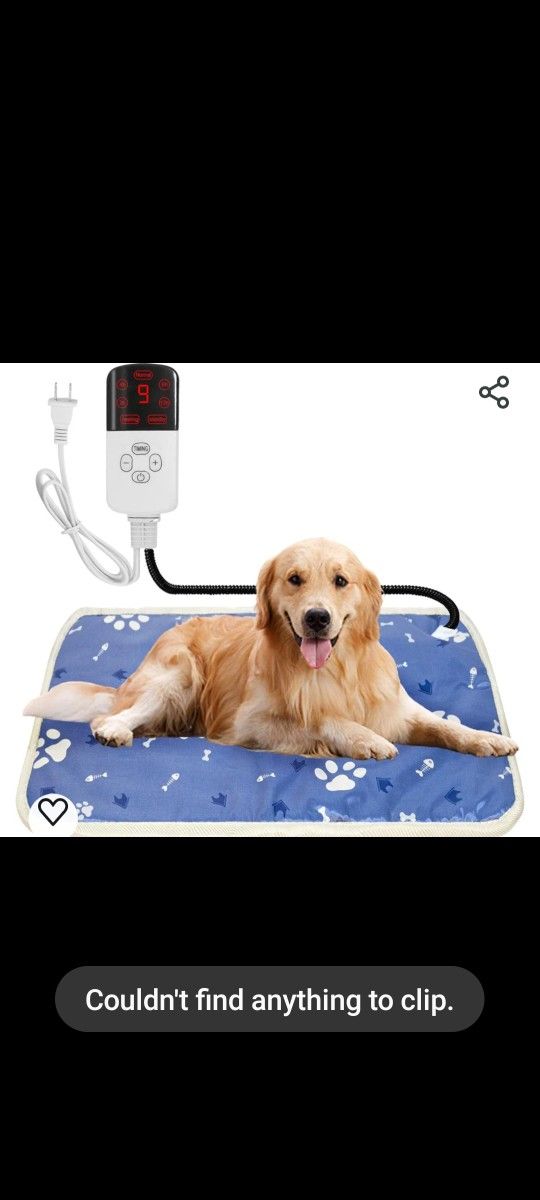 Large Size Pet Heating Pad, 28" X 18",9 Adjustable Temperature Cat Dog Heating Pad with Timer, Indoor Waterproof Pet Heating Pads for Dogs Cats with C