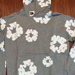 Denim Tears Hoodie Gray And White size Small