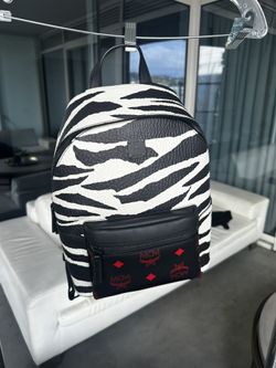 MCM BLACK ANIMAL MOTIF BACKPACK