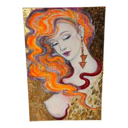 Original Signed Gold Leaf Portrait “Love” by Anastasia The Great