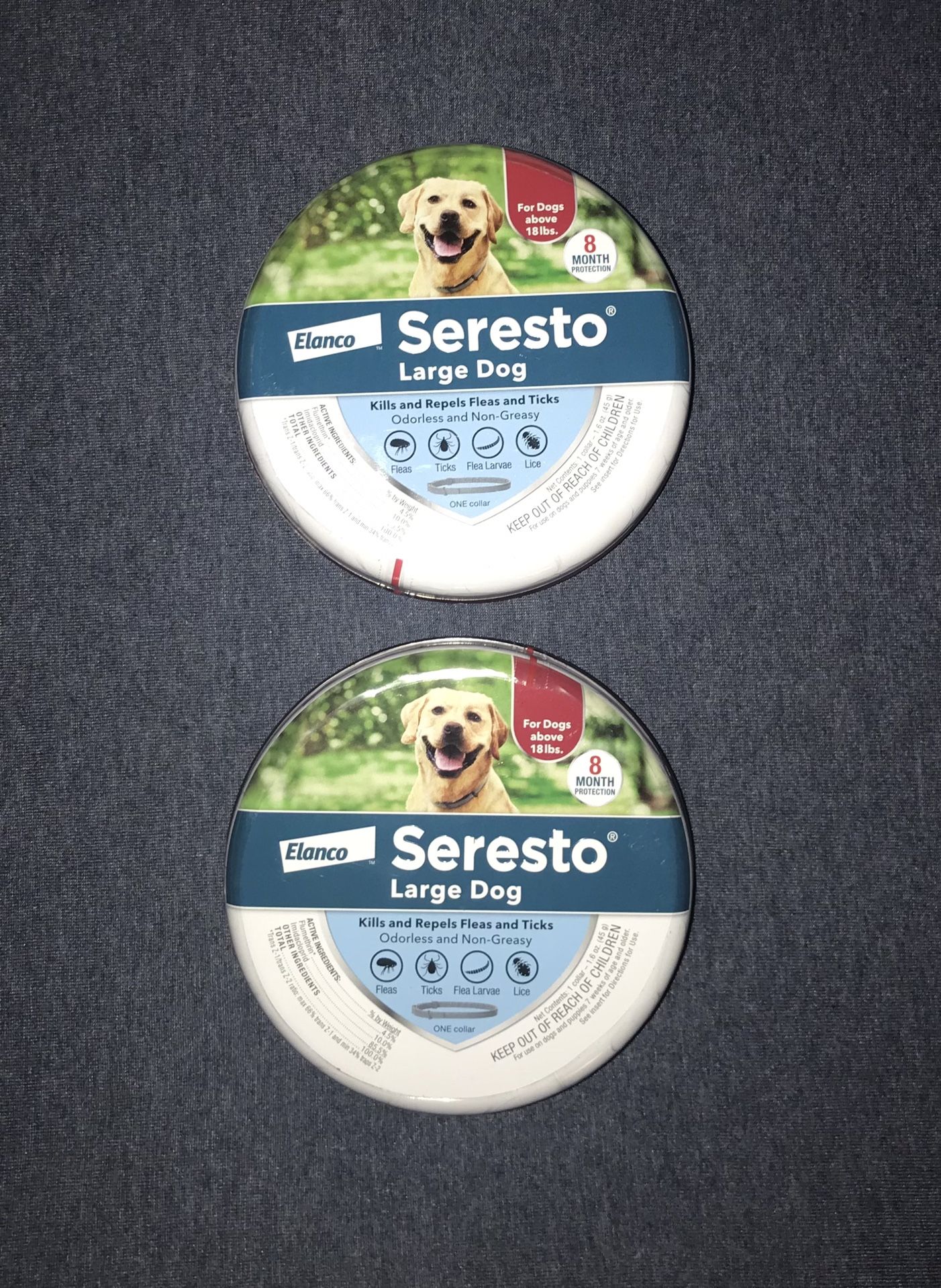 🐶 NEW!! 2 Seresto® Genuine Flea & Tick Large Dog Collars | For Dogs Over 18 Pounds | Value $120