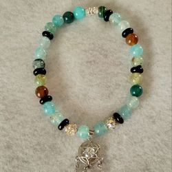 Natural Stone Anklet With Charm