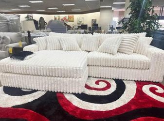 NEW 2PC FLUFFY MODULAR LIVING ROOM SECTIONAL CHAISE $10 DOWN