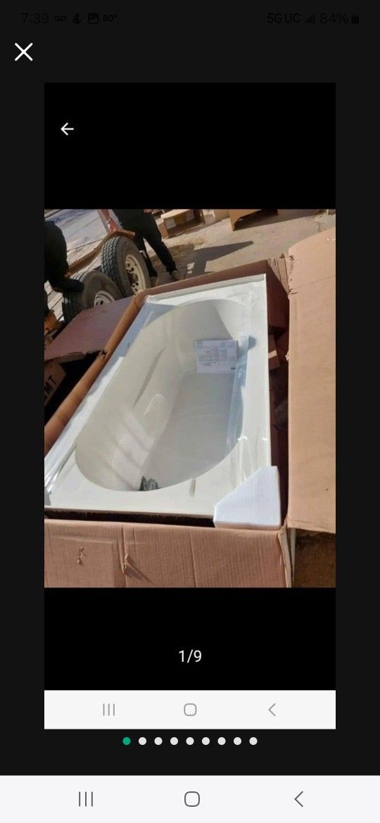 KOHLER
Devonshire 5 ft. Right-Hand Drain Rectangular Alcove Soaking Tub in Biscuit open box item