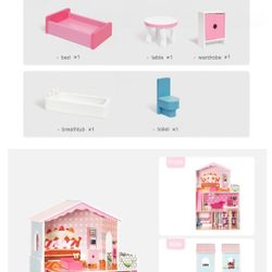 wooden dollhouse christmas