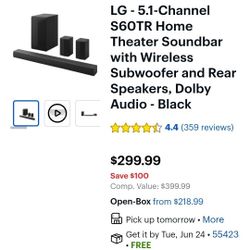 ✨️ $ 160 VIZIO - V-Series 5.1 Channel Sound Bar System Wireless Subwoofer Z118 🆕