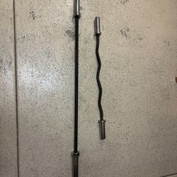 45lb Barbell and Curl Bar