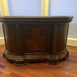 Dark Wood Bar Cabinet with Wine Storage