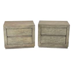 Abbyson Goodwin 2-Drawer Weathered Nightstand Pair - Gray