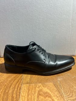 eusen Black Leather Men's Oxford Dress Shoes Square Toe Lace Up US 10