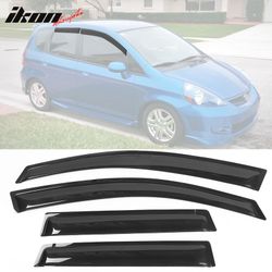 Fits 2007-2008 Honda Fit GD3 Acrylic Window Visors Sun Guard Rain Deflector 4Pc Set