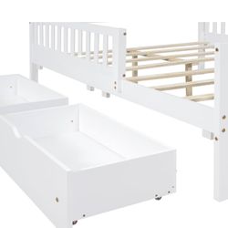Never Been Used Still In Box Merax Full Bed Frame with Storage Drawers and Safety Guardrails on Both Sides, 