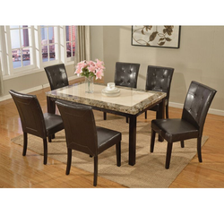 LEO- 36"x60" TWO-TONE TOP Faux Marble Dining Table