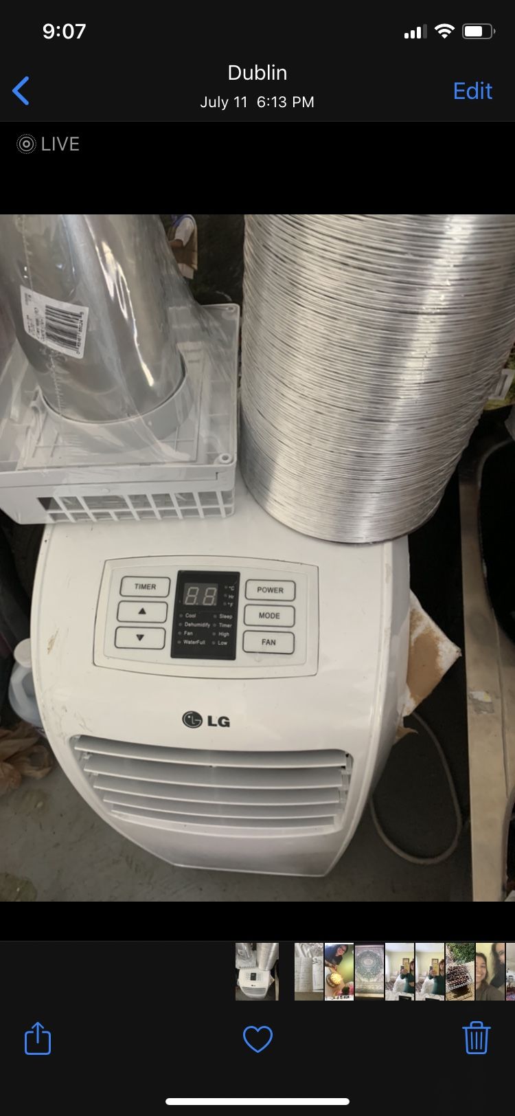 almost new portable air conditioner for sale