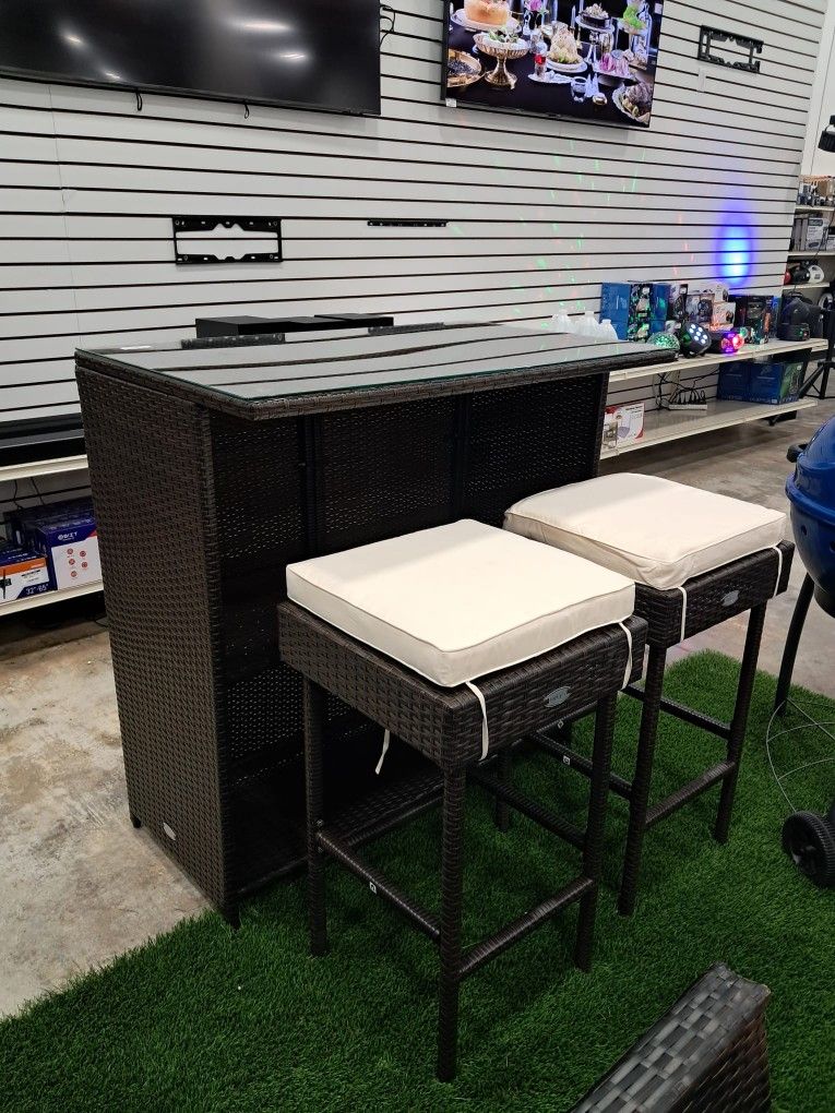 Patio Bar Set Outdoor Furniture Set