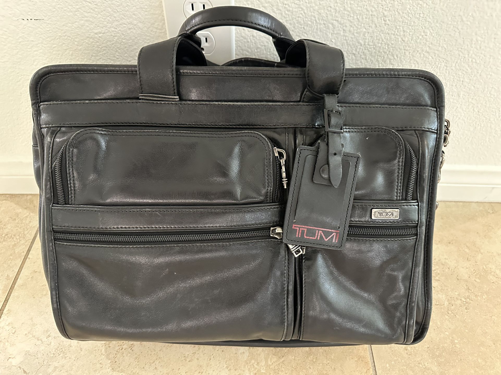 Tumi Leather Expandable Laptop Briefcase