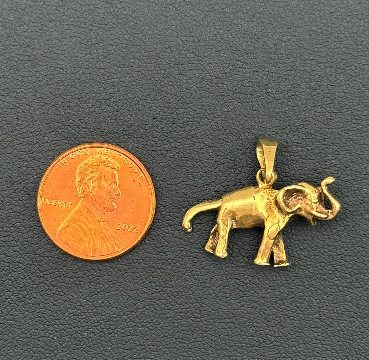 Jewelry 14k solid yellow gold pendant Elephant charm 4.5 grams ELEPHANT ONLY