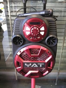 1500 watt 8" Bluetooth speaker DJ karaoke style comes with microphone