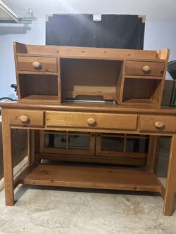 Brown Solid Wood Study Desk