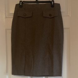 Brand New Ladies Oatmeal Brown Pencil Skirt Size M