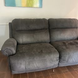 Need To Sell ASAP Dark Gray 2 Person Recliner Couch 