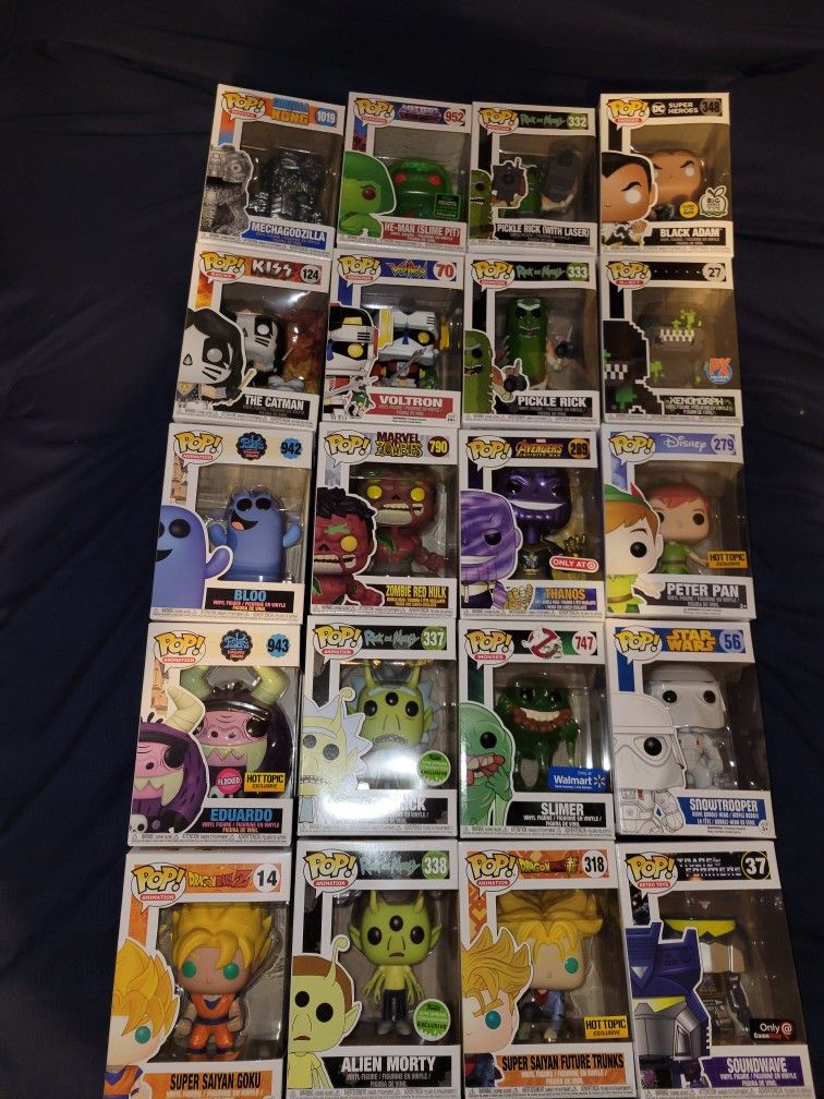 FUNKO POP LOT SALE DRAGON BALL Z VOLTRON RICK MORTY HOT TOPIC EXCLUSIVE MARVEL TRANSFORMERS SLIMER HE-MAN RETIRED VAULTED 