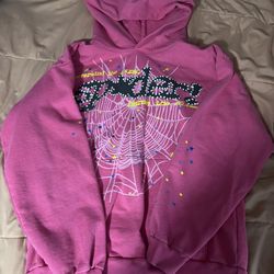 Mans Spider Pink Hoodie Size L