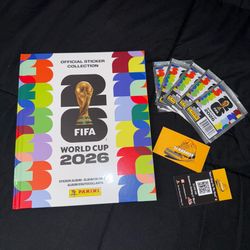 2026 Panini FIFA World Cup Sticker Album Hardcover USA Edition + 5 Sticker Packs New! 100% Authentic
