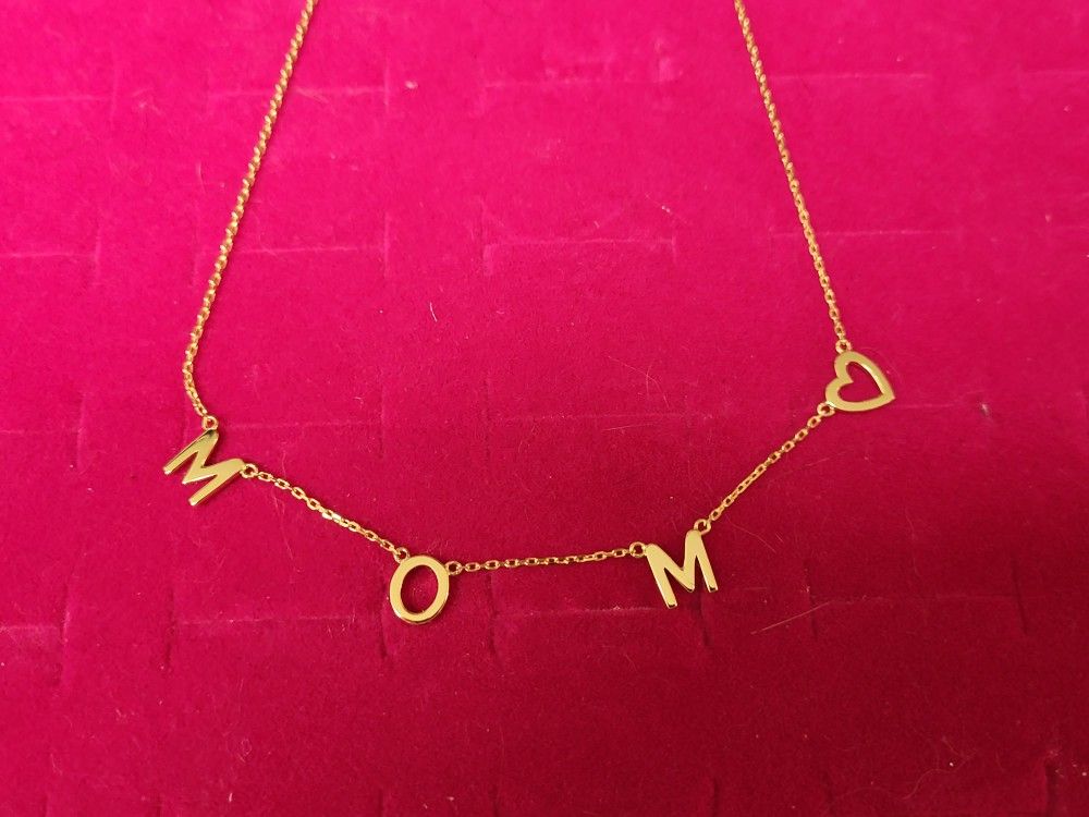 MOM NECKLACE 18K GOLD OVER SILVER